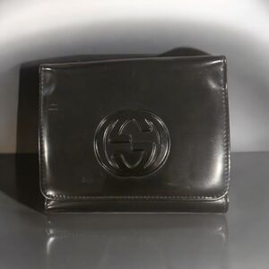 Gucci Black Patent Leather Bifold Wallet